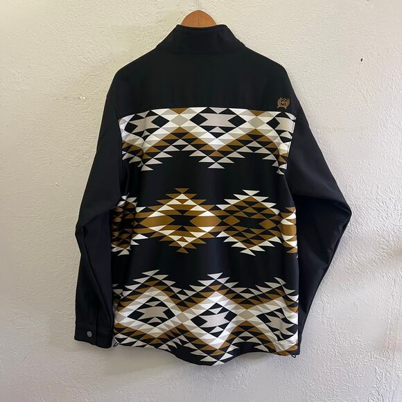 Cinch Mens Aztec Color Block Bonded Jacket Sz Large Rodeo Cowboy - Picture 5 of 14